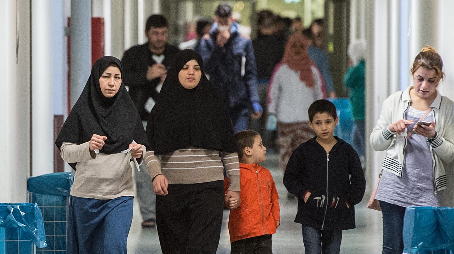 Flüchtlinge in einer Unterkunft in Frankfurt am Main.