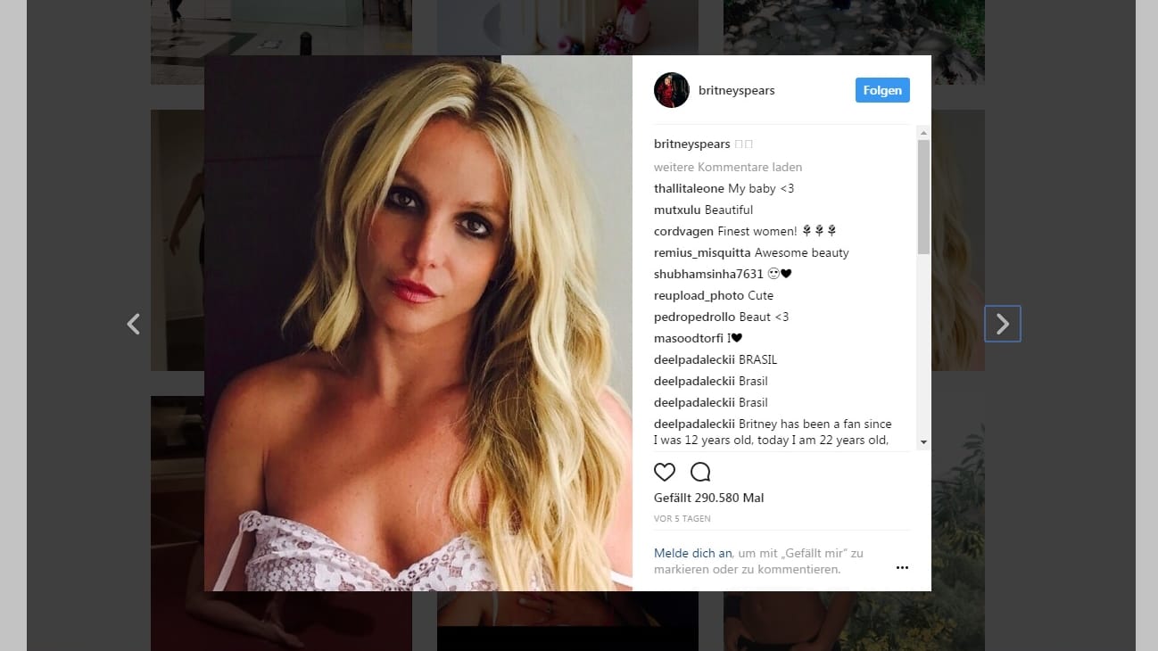 Das Instagram-Profil von Britney Spears