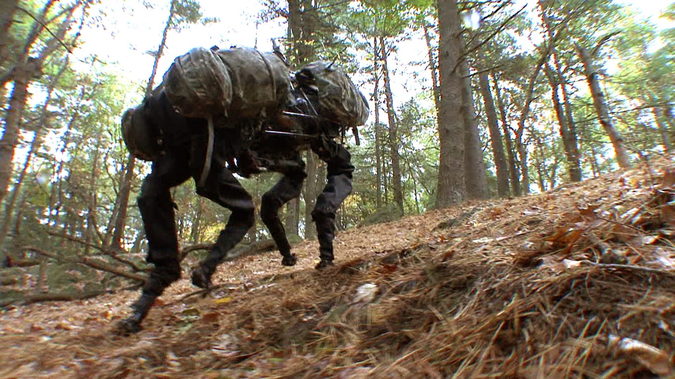 Ein Grusel-Roboter von Boston Dynamics: "BigDog" erklimmt einen Hang