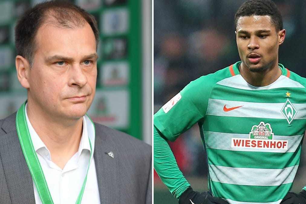 Deutliche Kritik von Werder-Boss Filbry (li.) an Gnabry.