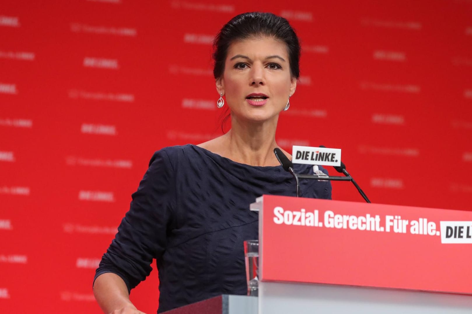 Linke-Fraktionschefin Sahra Wagenknecht auf dem Bundesparteitag in Hannover.