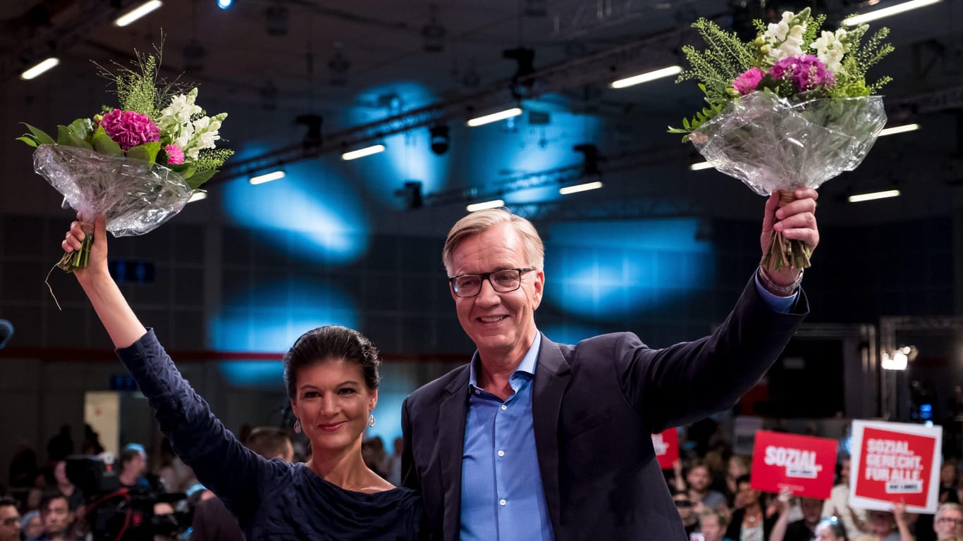 Die Spitzenkandidatin der Linken für die Bundestagswahl, Sahra Wagenknecht und Dietmar Bartsch.
