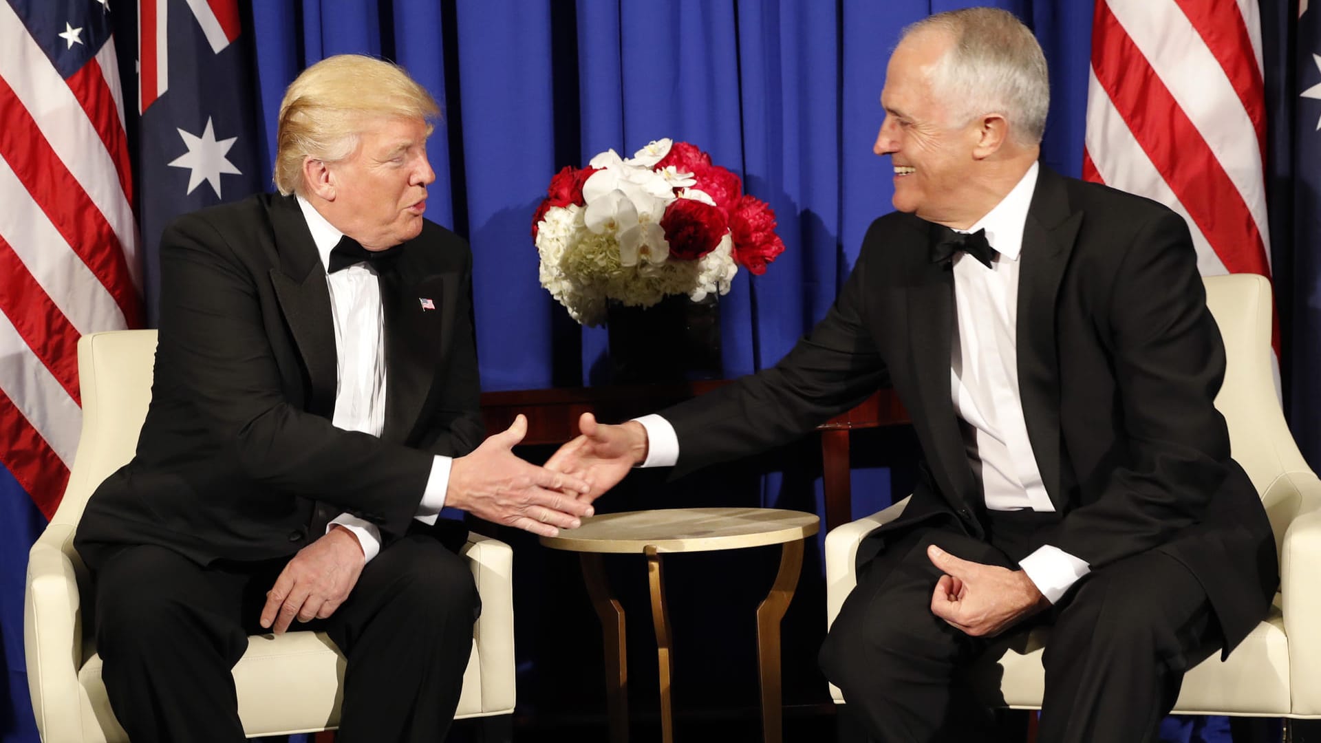 Ob sich das ohnehin angespannte Verhältnis zwischen Trump und Turnbell nach dem Parodie-Auftritt Turnbells noch bessern wird? Ob sich das ohnehin angespannte Verhältnis zwischen Trump und Turnbell nach dem Parodie-Auftritt Turnbells noch bessern wird?