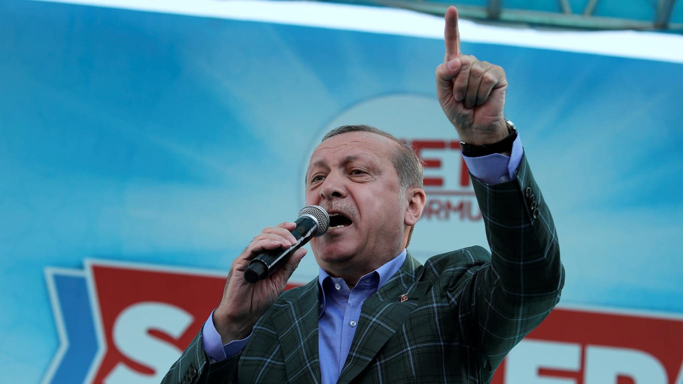 Der türkische Präsident Recep Tayyip Erdogan bei einer Rede in Istanbul.