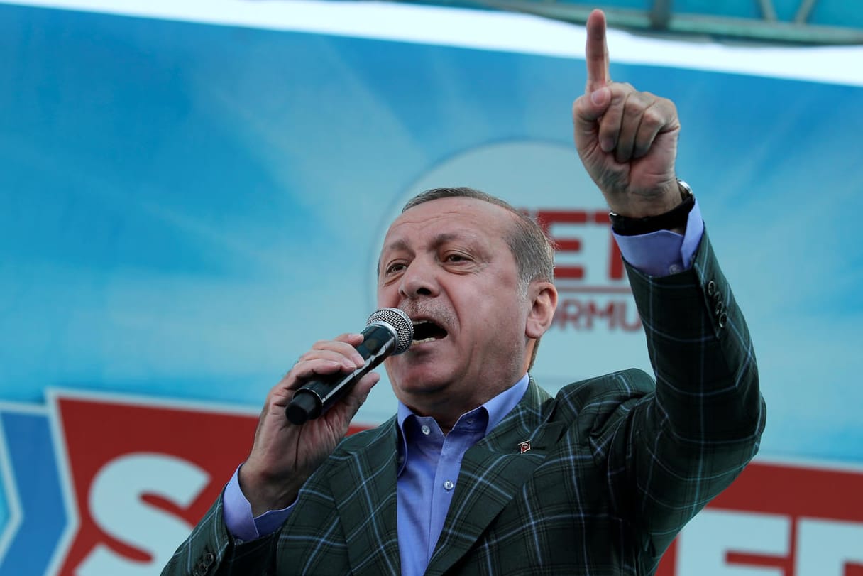 Der türkische Präsident Recep Tayyip Erdogan bei einer Rede in Istanbul.