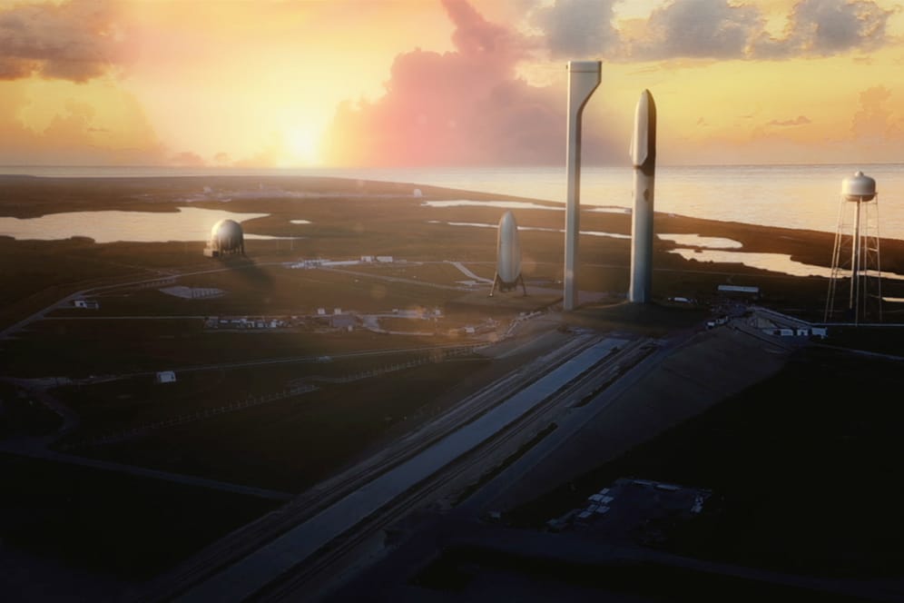 So könnte das Weltraumzentrum aussehen, von dem aus die Flüge zum Mars starten.