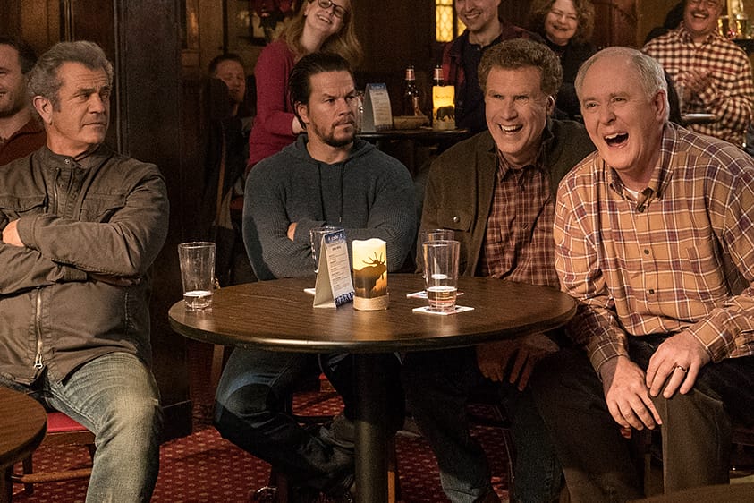 Mel Gibson, Mark Wahlberg, Will Ferrell und John Lithgow in "Daddy's Home 2".