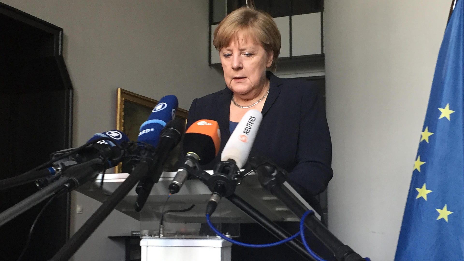 Bundeskanzlerin Angela Merkel (CDU) in der Residenz der deutschen Botschafterin beim Heiligen Stuhl in Rom.