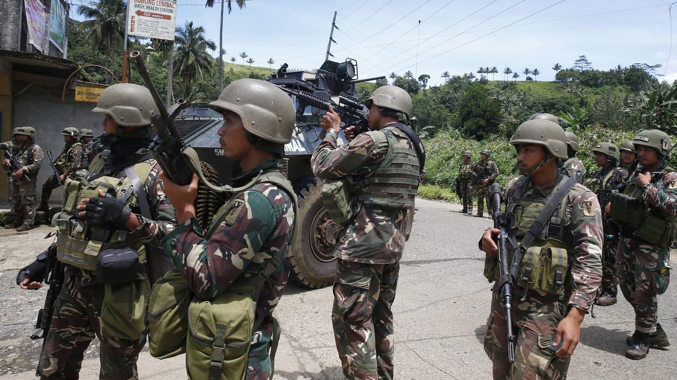 Philippinische Regierungstruppen in Marawi.