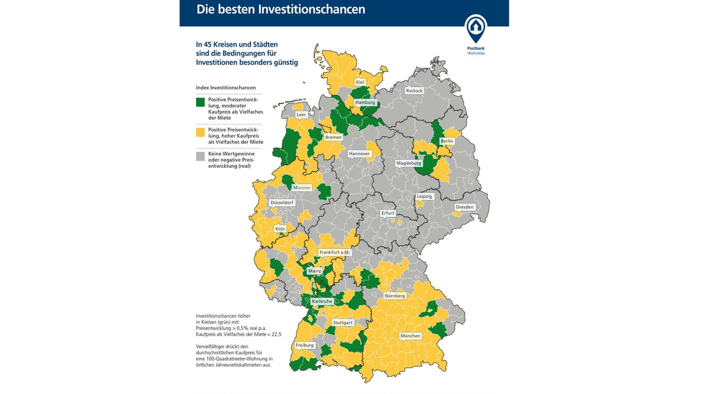 Auf dieser Karte finden Sie deutschlandweit die besten Investitionschancen.