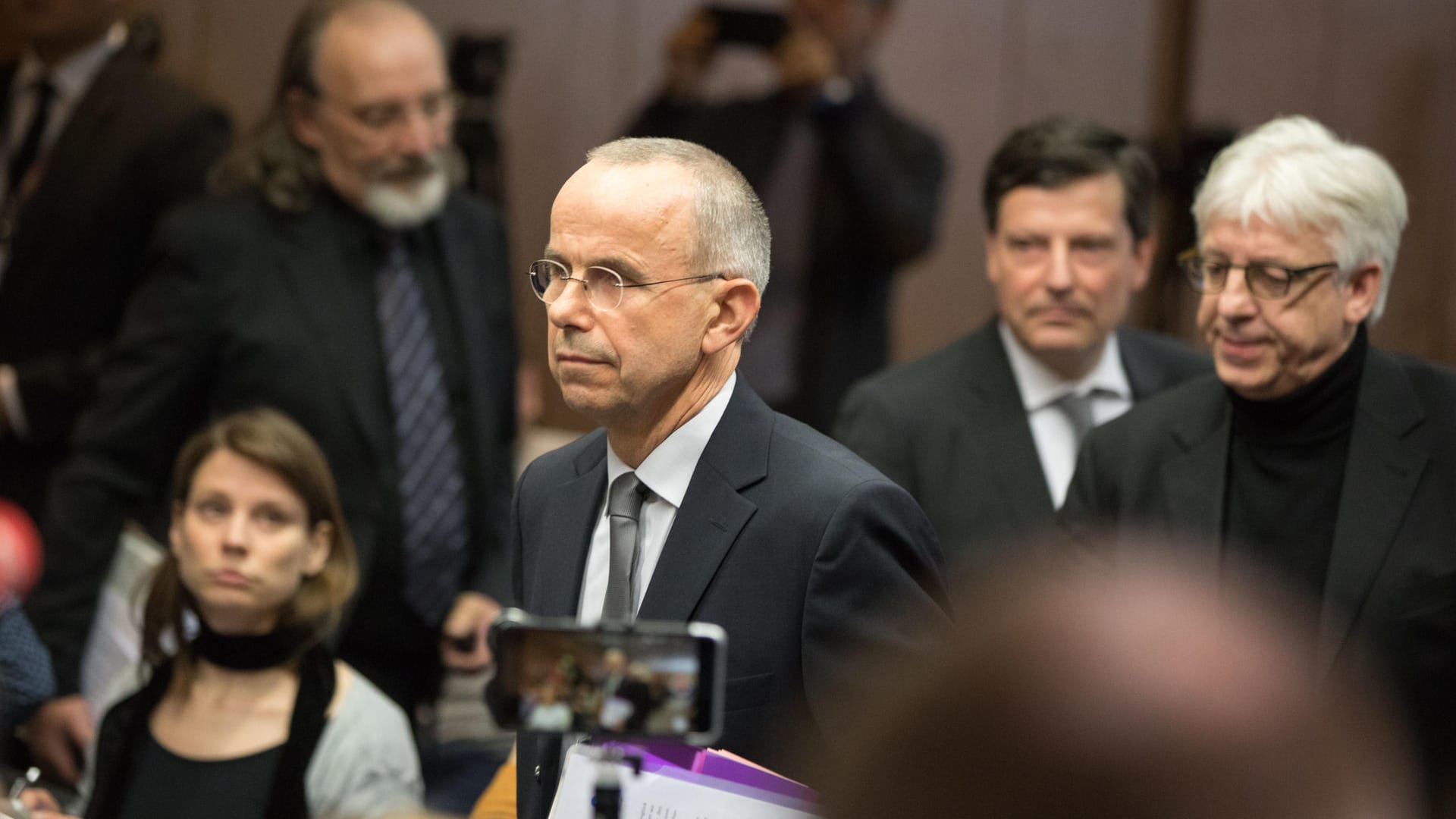 Günter Lubitz, Vater von Copilot Andreas Lubitz, bei einer Pressekonferenz im März in Berlin.