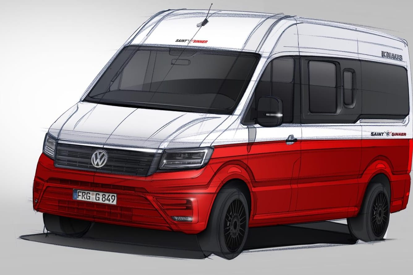 Die Studie Saint and Sinner wird so zwar nicht gebaut, Knaus hat aber trotzdem einen Camper auf Basis des VW Crafter in der Pipeline.