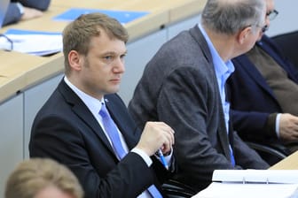 AfD Landtags-Fraktionsvorsitzender Andre Poggenburg bei einer Landtagssitzung in Magdeburg.