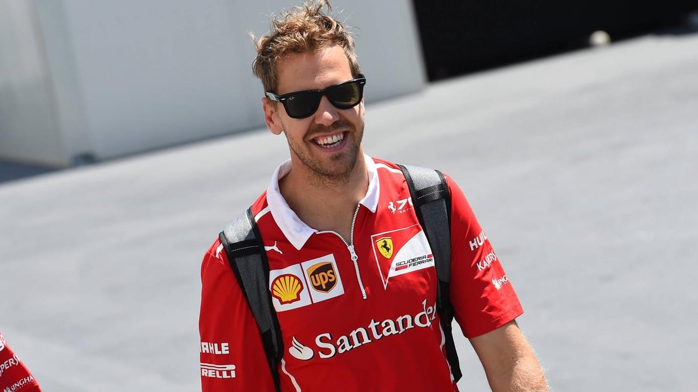 Sebastian Vettel gut gelaunt beim Großen Preis von Aserbaidschan.