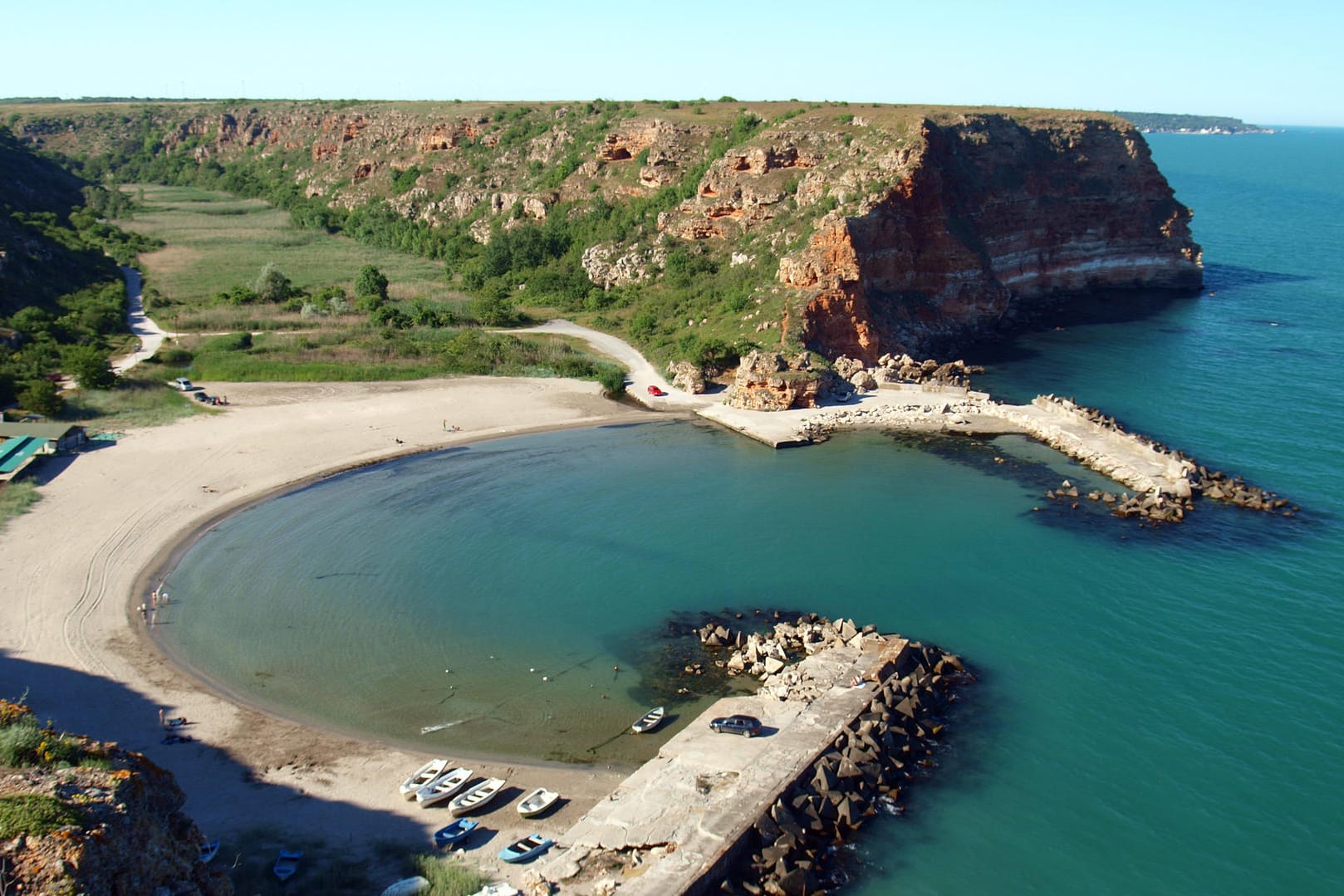 Der sichelförmige Strand Bolata am Kap Kaliakra