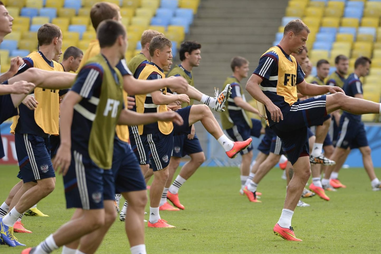 Die russische Nationalmannschaft bei der WM 2014 in Brasilien.