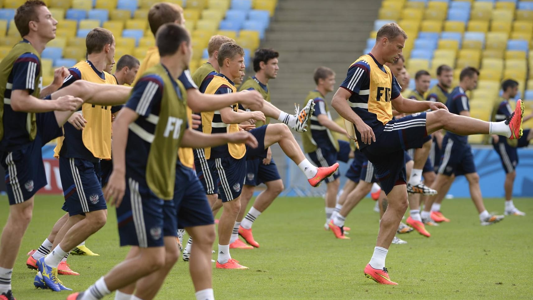 Die russische Nationalmannschaft bei der WM 2014 in Brasilien.