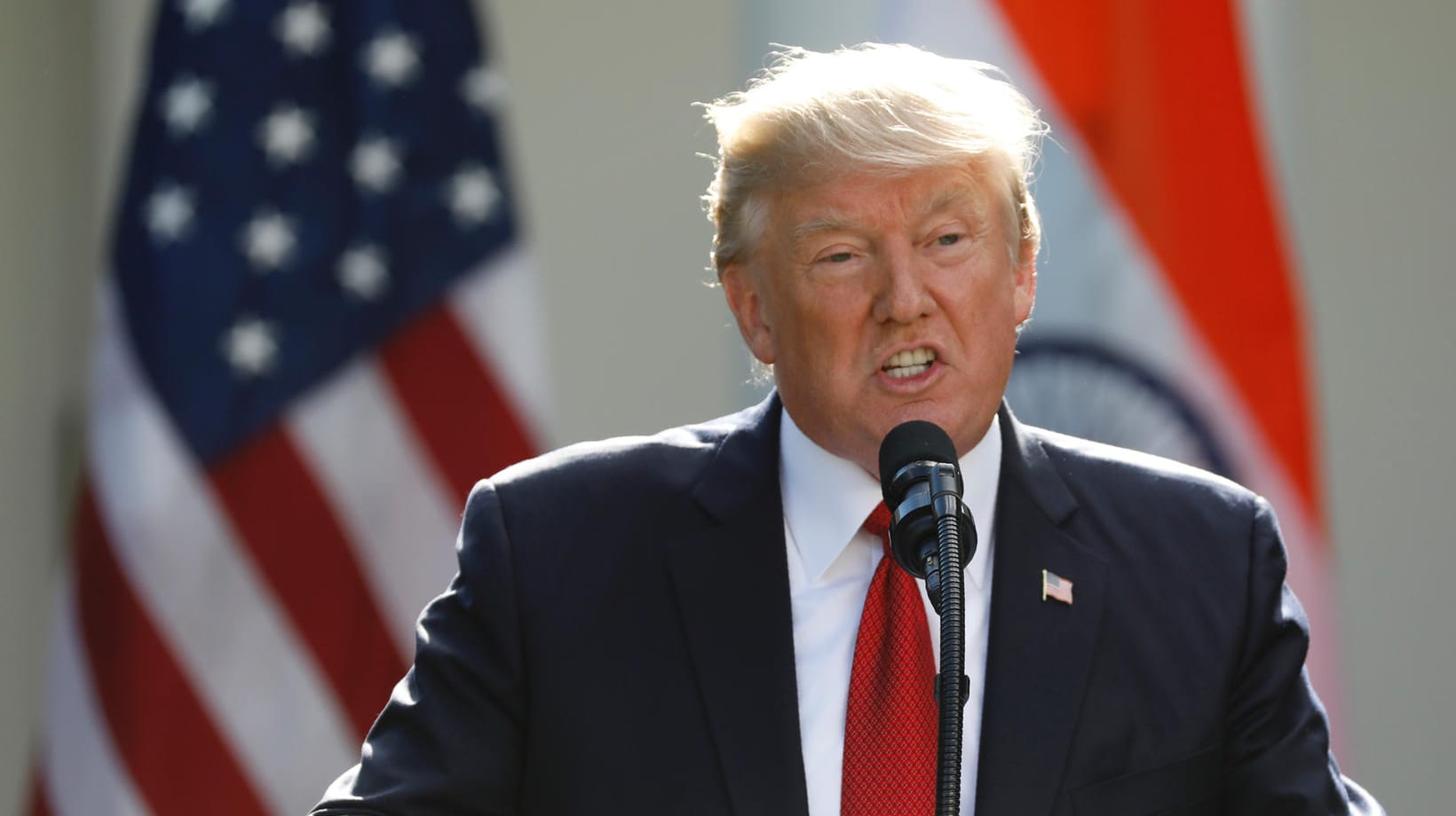 US-Präsident Donald Trump am Montag bei einer Pressekonferenz im Weißen Haus. US-Präsident Donald Trump am Montag bei einer Pressekonferenz im Weißen Haus.