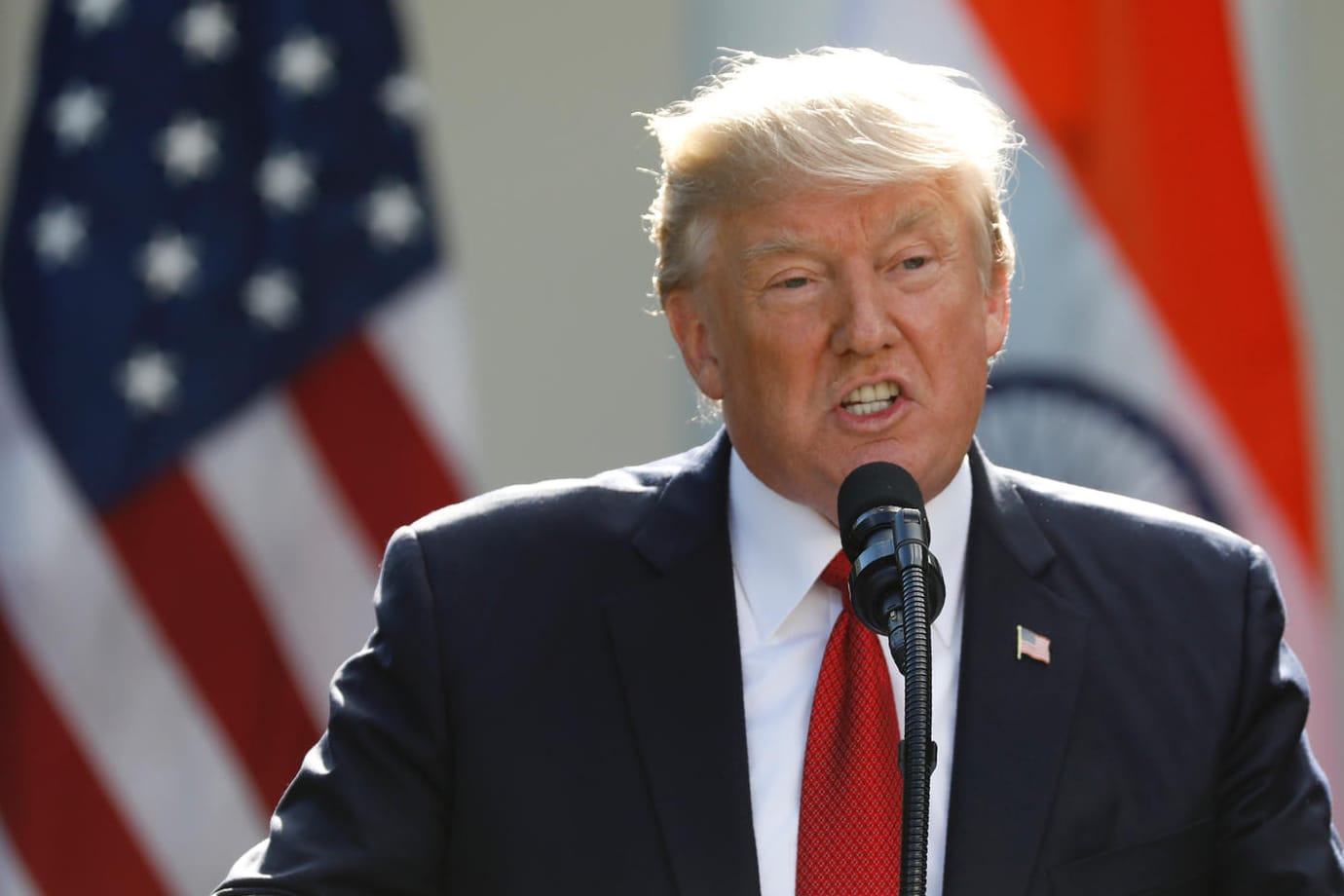 US-Präsident Donald Trump am Montag bei einer Pressekonferenz im Weißen Haus.