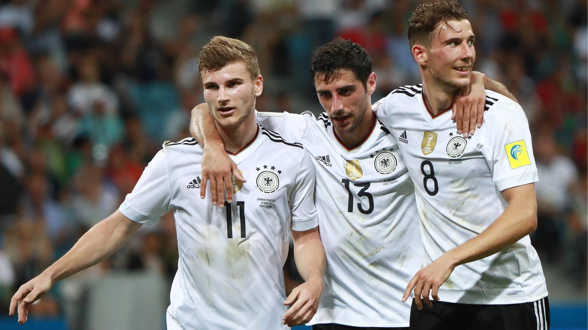 Timo Werner, Lars Stindl und Leon Goretzka (v.l.n.r.) erzielten beim Confed Cup acht der elf DFB-Treffer.