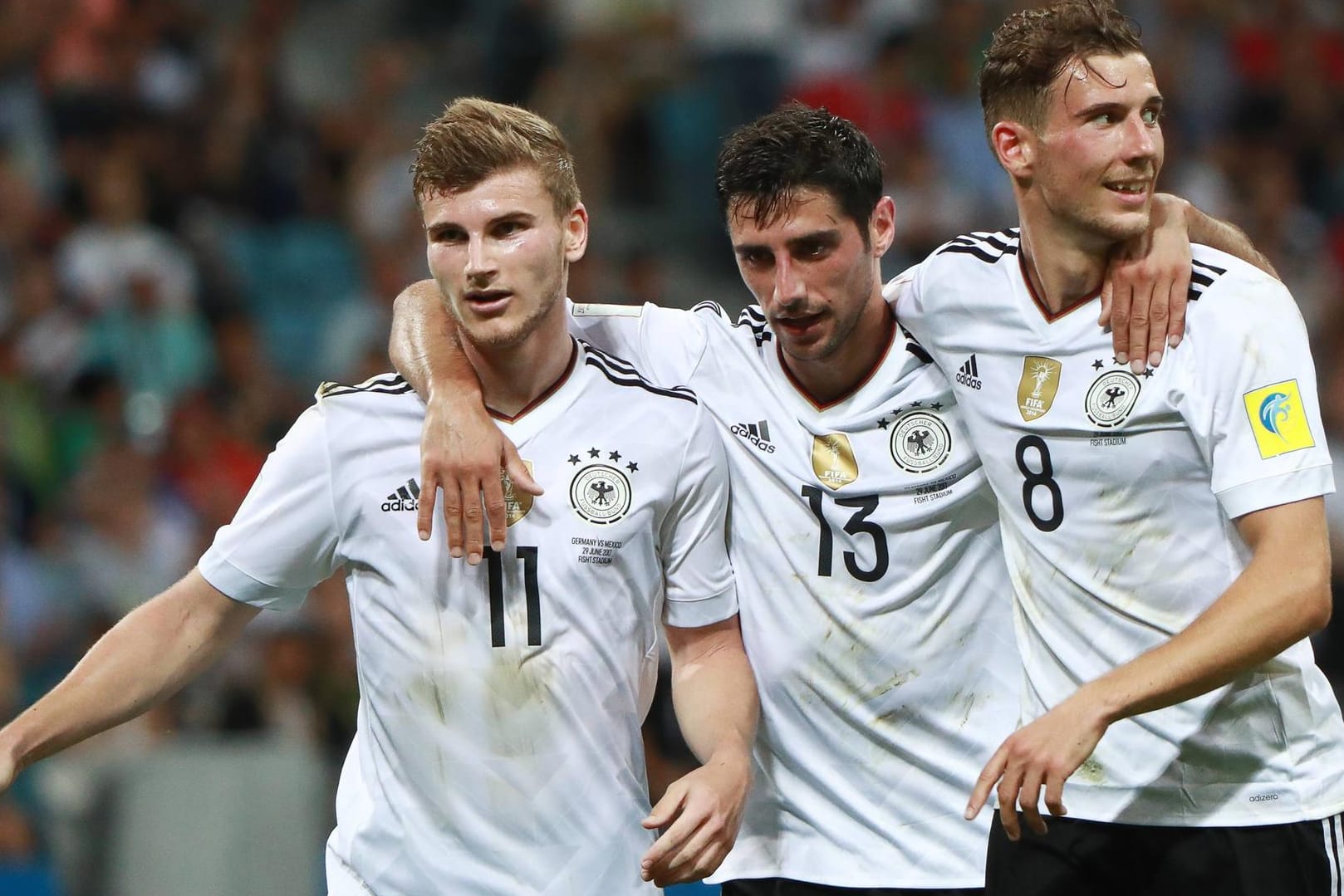 Timo Werner, Lars Stindl und Leon Goretzka (v.l.n.r.) erzielten beim Confed Cup acht der elf DFB-Treffer.