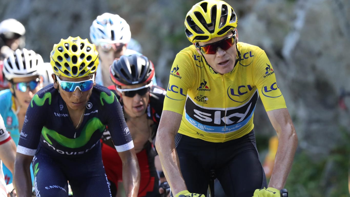 Nairo Quintana (l.), Richie Porte (M.) und Christopher Froome gehören zu den Top-Favoriten auf den Tour-de-France-Sieg 2017.