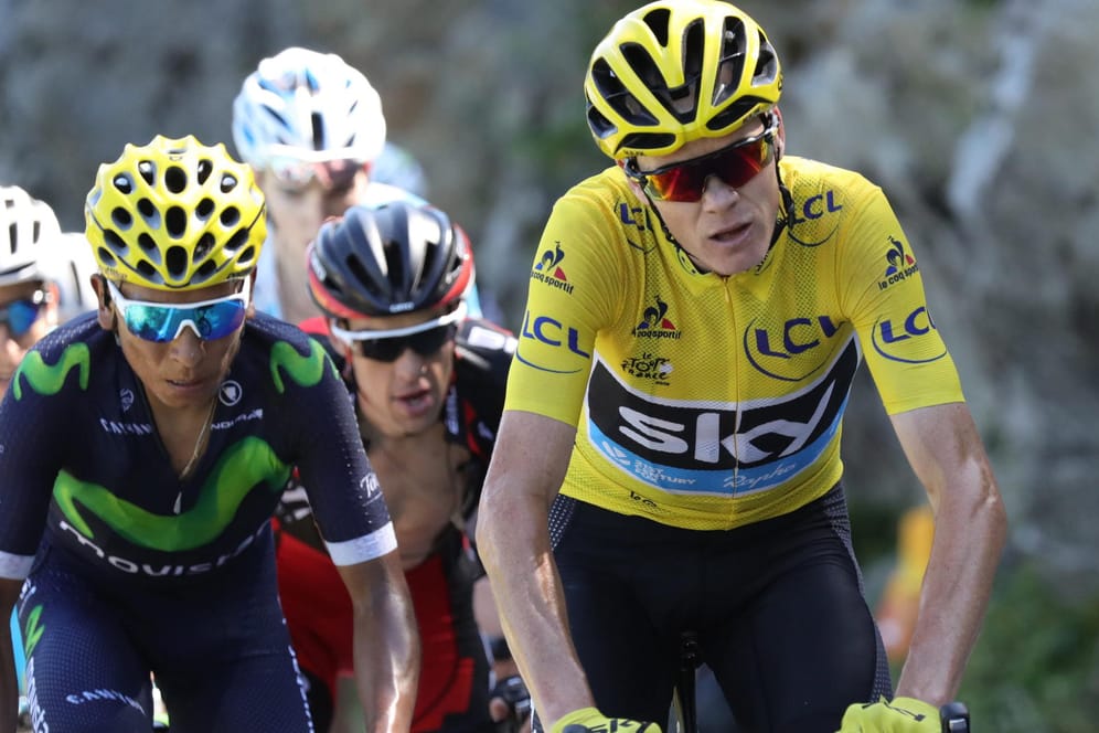 Nairo Quintana (l.), Richie Porte (M.) und Christopher Froome gehören zu den Top-Favoriten auf den Tour-de-France-Sieg 2017.