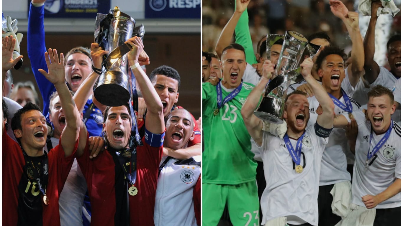 Die Europameister von 2009 (li.) und 2017. (Quelle: imago)