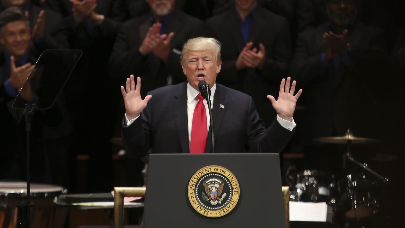 Trump am Wochenende bei einer Rede im Kennedy Center in Washington.