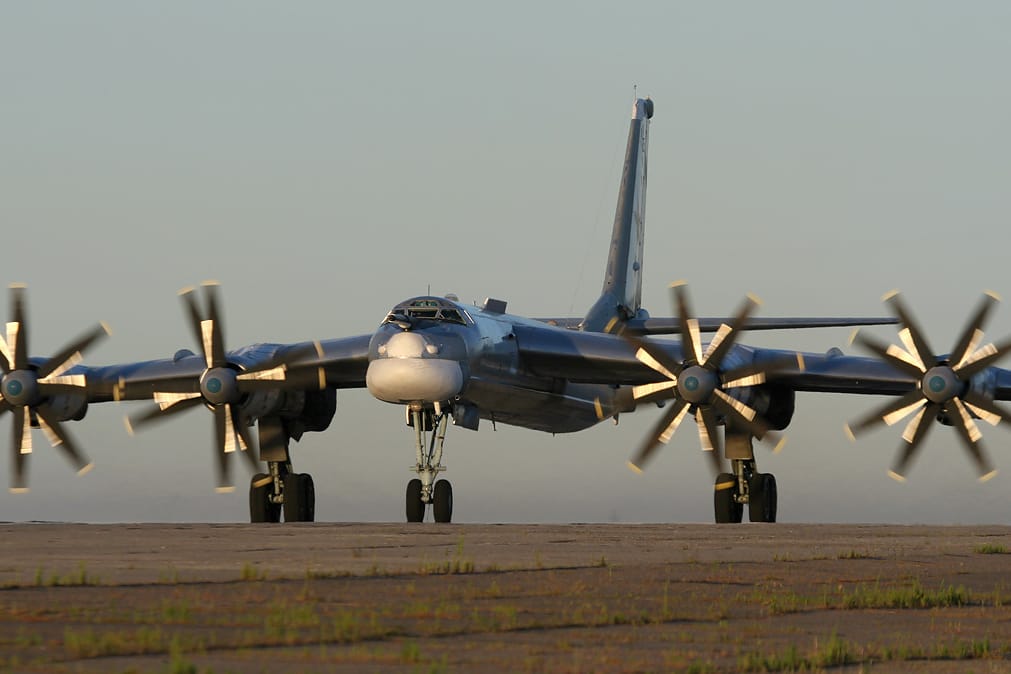 Eine Tupolev Tu-95MS der russischen Luftwaffe.