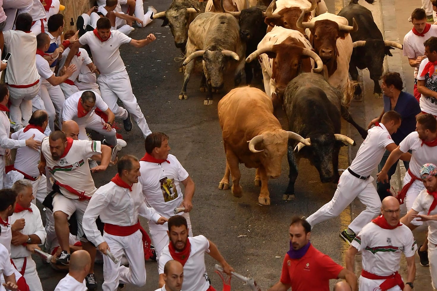 Jedes Jahr kommen tausende Besucher nach Pamplona, um an den Sanfermines an den Stierläufen teilzunehmen.