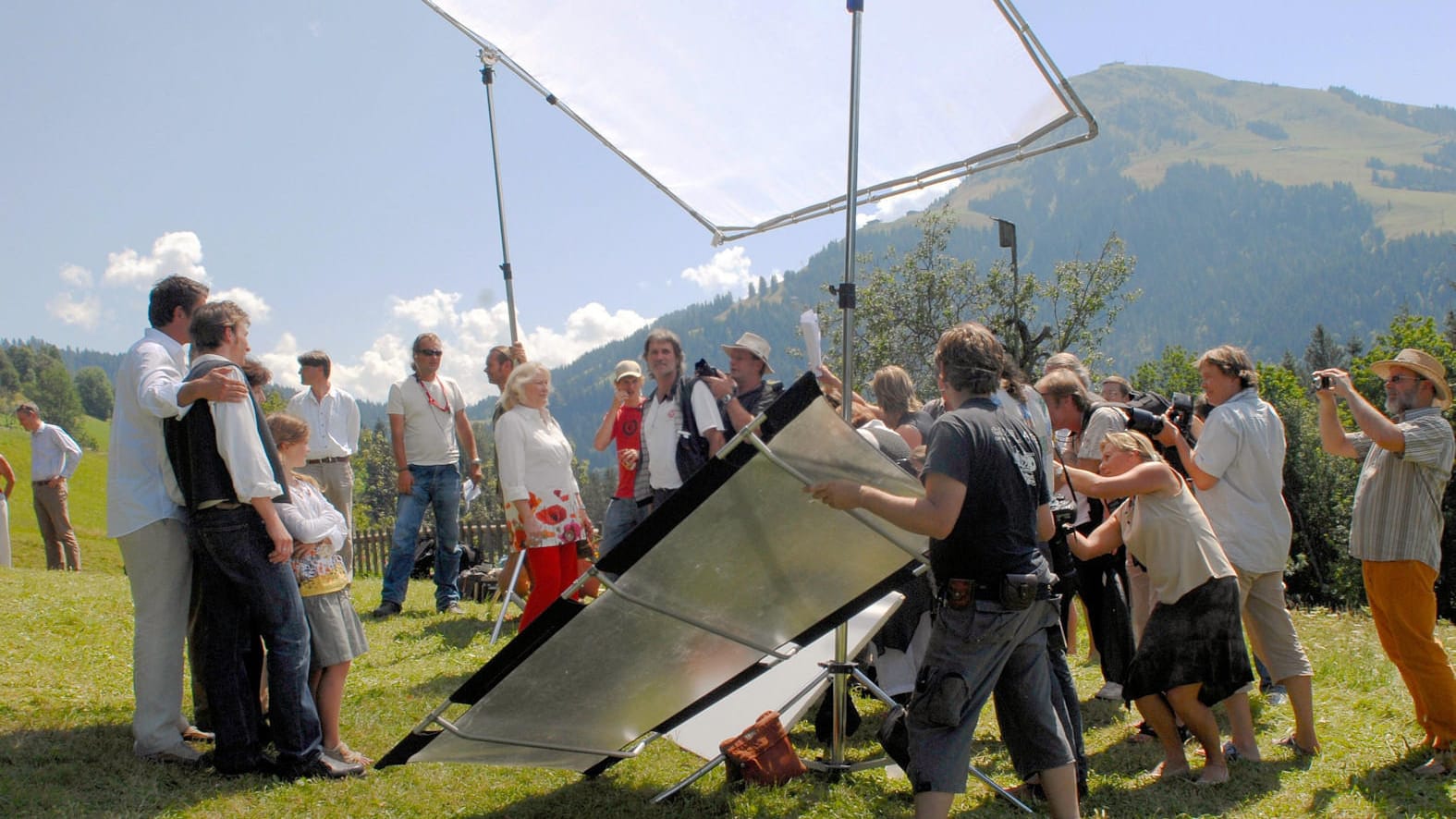 Bei den Dreharbeiten für die ZDF-Serie "Der Bergdoktor".