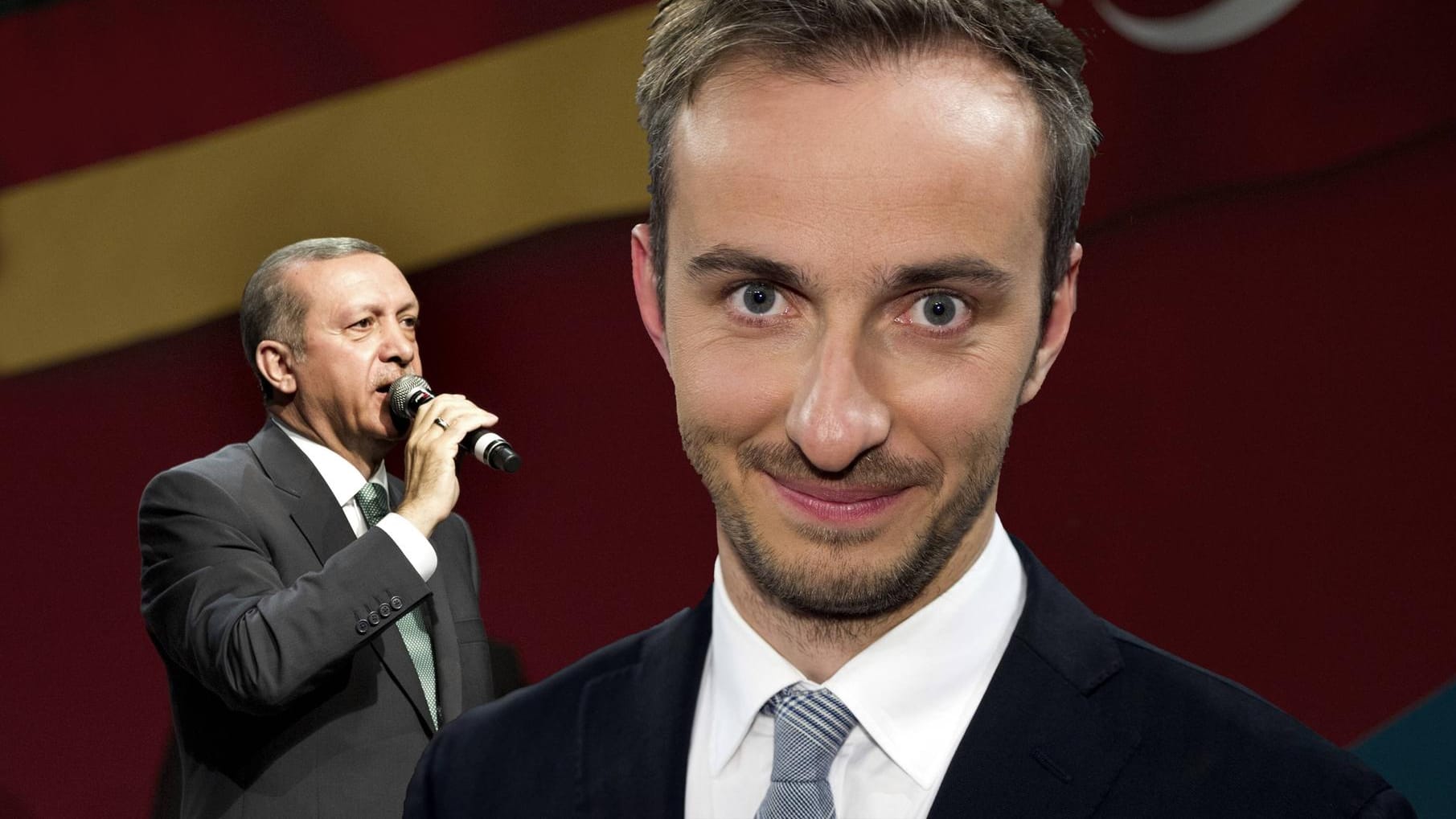 Der türkische Präsident Recep Tayyip Erdogan und Moderator Jan Böhmermann. Der türkische Präsident Recep Tayyip Erdogan und Moderator Jan Böhmermann.