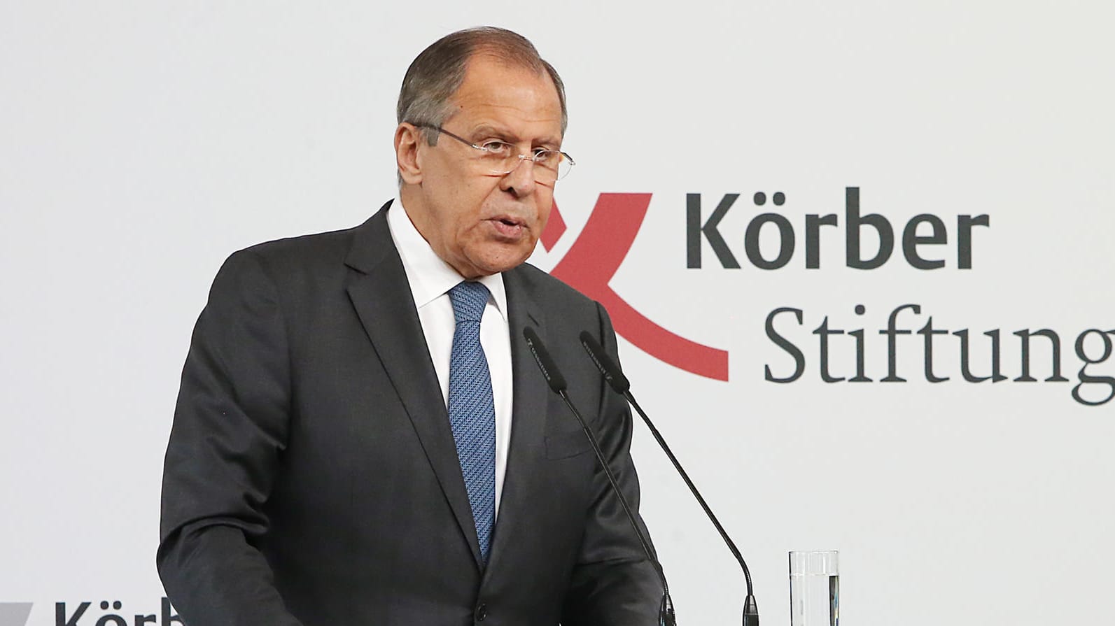 Der russische Außenminister Sergej Lawrow während einer Veranstaltung der Körber Stiftung in Berlin. Der russische Außenminister Sergej Lawrow während einer Veranstaltung der Körber Stiftung in Berlin.