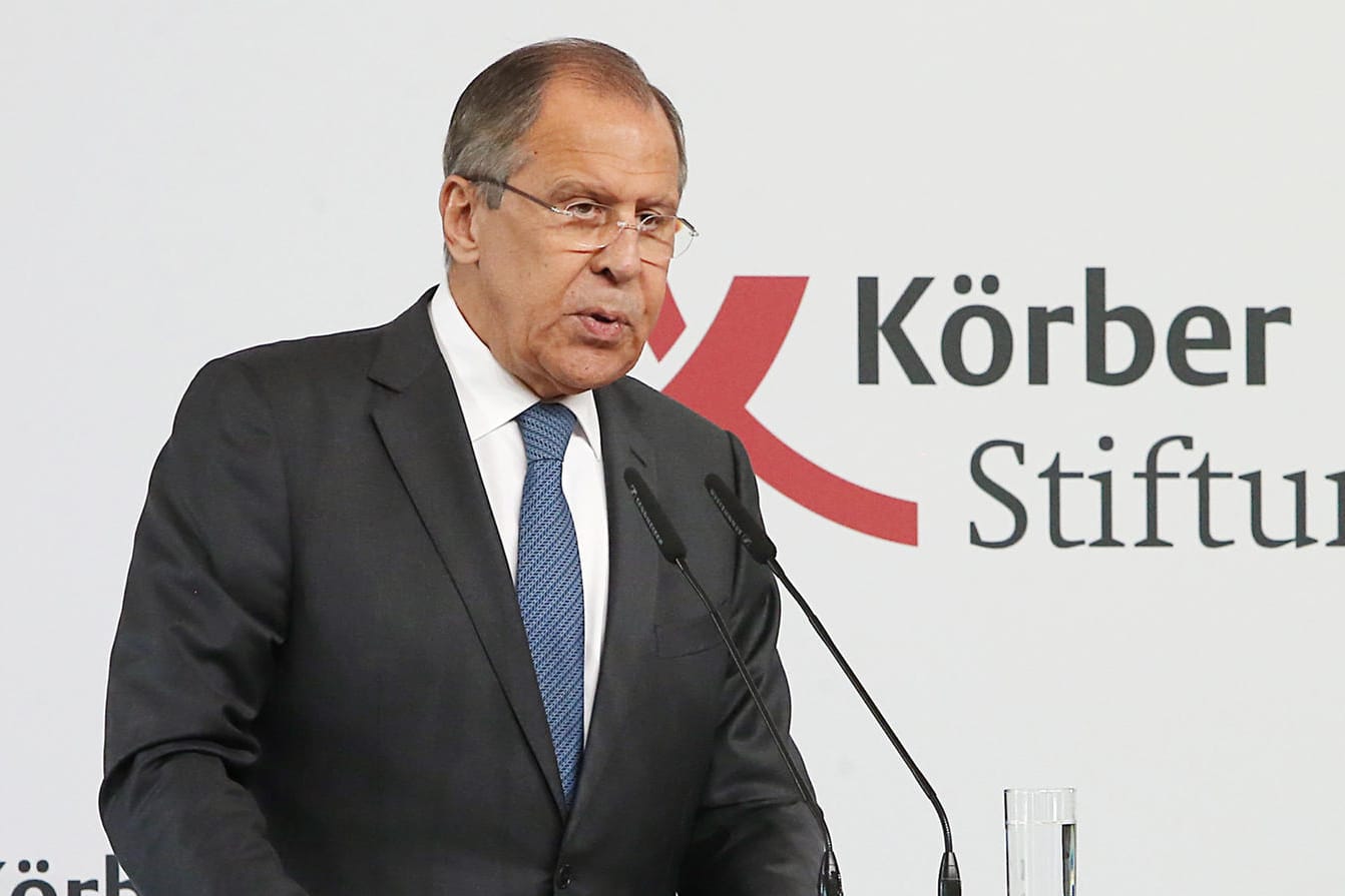 Der russische Außenminister Sergej Lawrow während einer Veranstaltung der Körber Stiftung in Berlin.