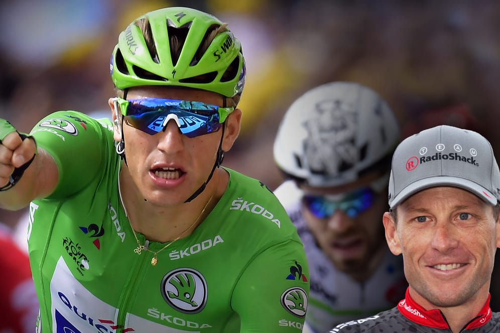 Lance Armstrong (r.) traut Marcel Kittel bei der Tour de France 2017 mehr als die bisherigen fünf Etappensiege zu.
