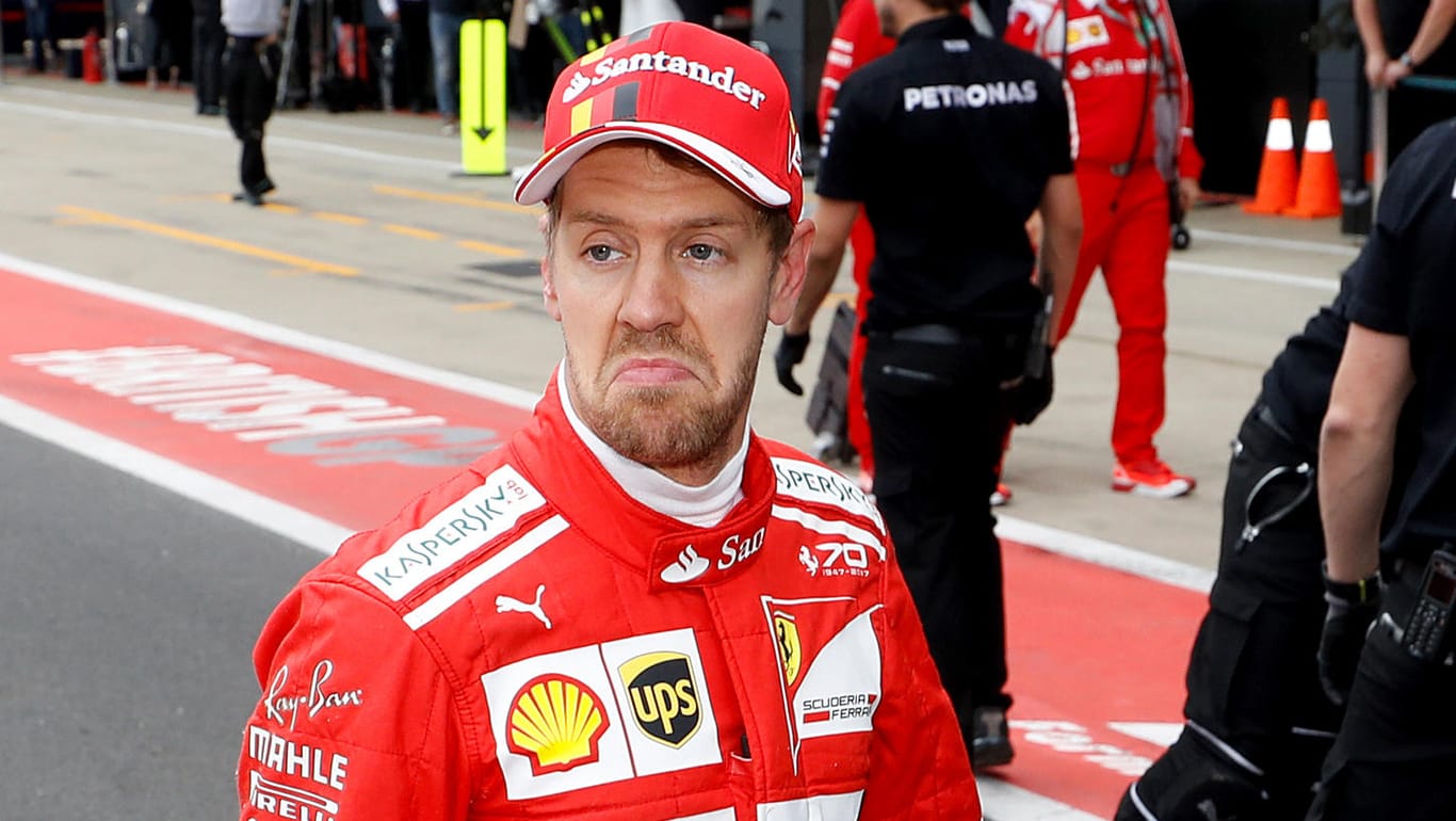 Richtig angefressen: Sebastian Vettel in Silverstone.