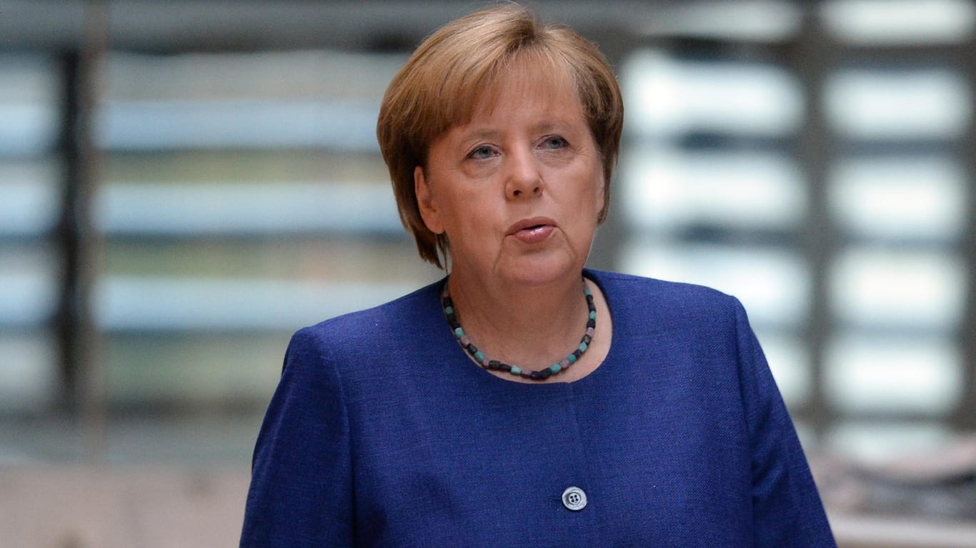 Bundeskanzlerin Angela Merkel (CDU) kommt in Berlin zum ARD-Sommerinterview.
