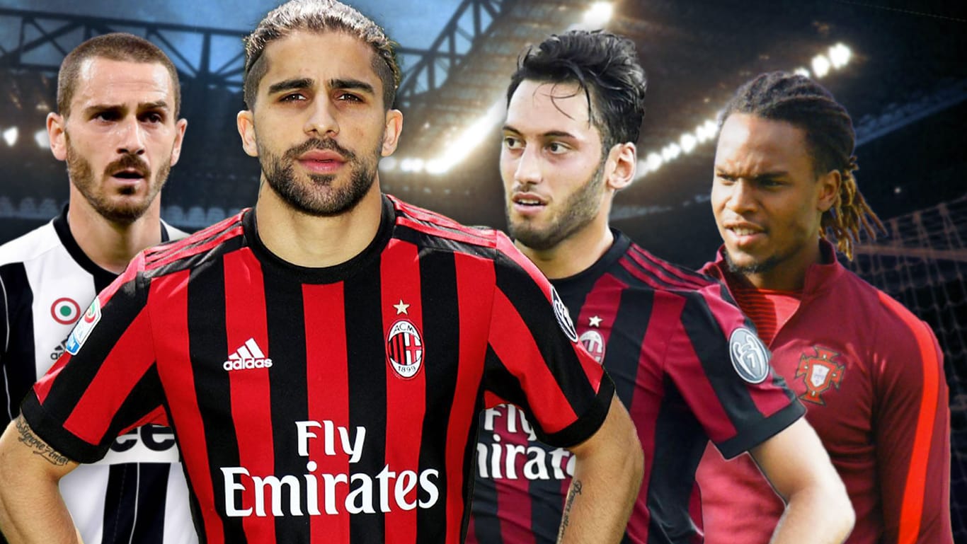 Die Einkäufe des AC Mailand: Leonardo Bonucci, Ricardo Rodriguez, Hakan Calhanoglu sind schon da und Renato Sanches soll von Bayern kommen.