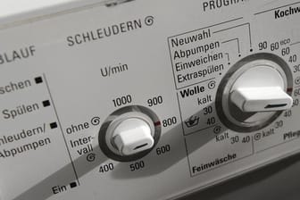 Die Anzeige einer Waschmaschine