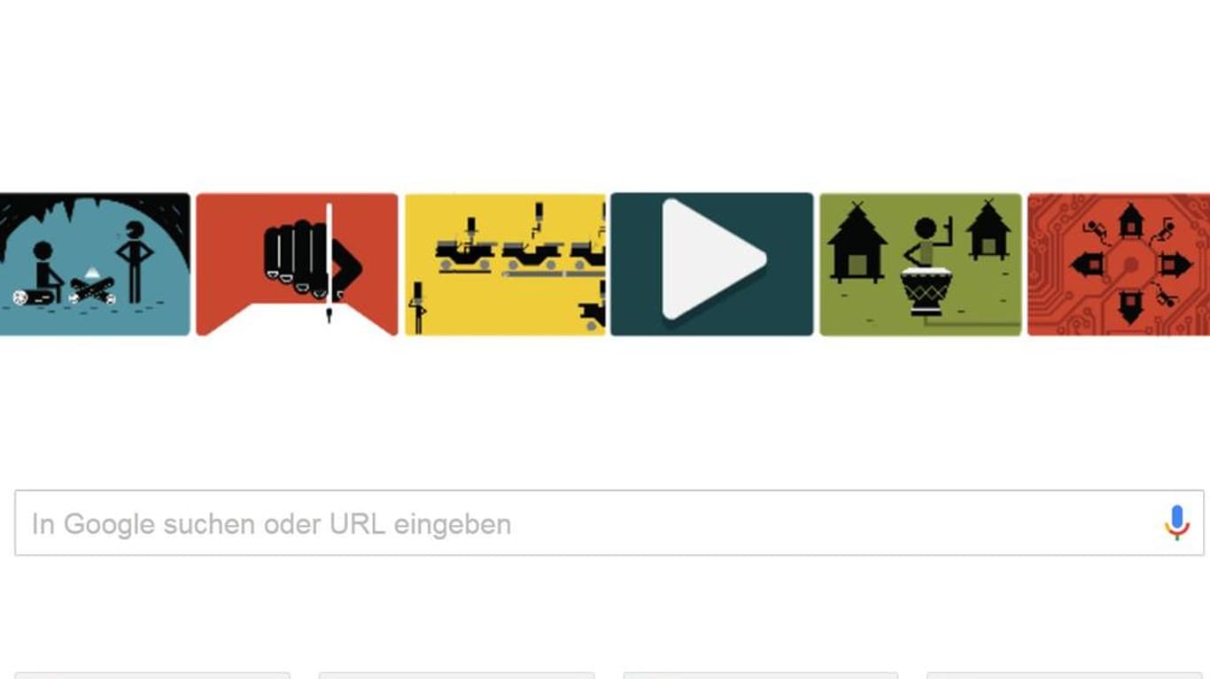 So sieht das Google Doodle am 21. Juli aus zum 106. Geburtstag von Marshall McLuhan.