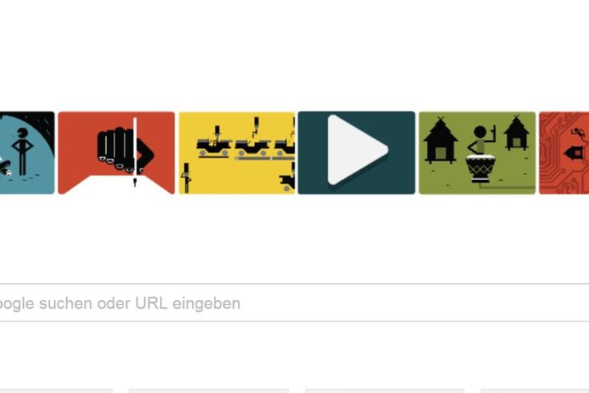 So sieht das Google Doodle am 21. Juli aus zum 106. Geburtstag von Marshall McLuhan.