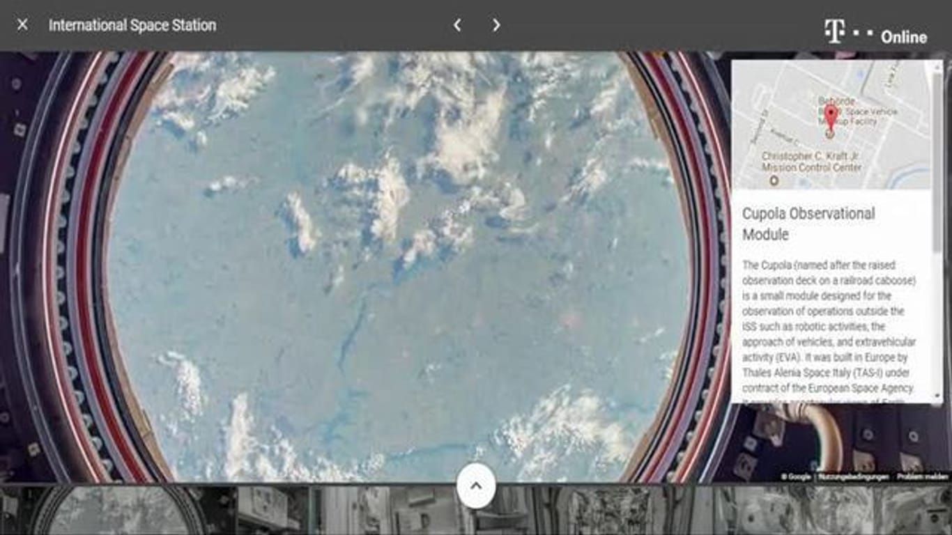 Raumfahrt-Interessierte können jetzt die Internationale Raumstation direkt von zu Hause aus erforschen. (Screenshot: Google)