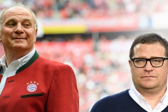 Enge Verbindung: Gladbachs Manager Max Eberl (r.) fühlt sich als "Zögling" von Uli Hoeneß und dem FC Bayern.