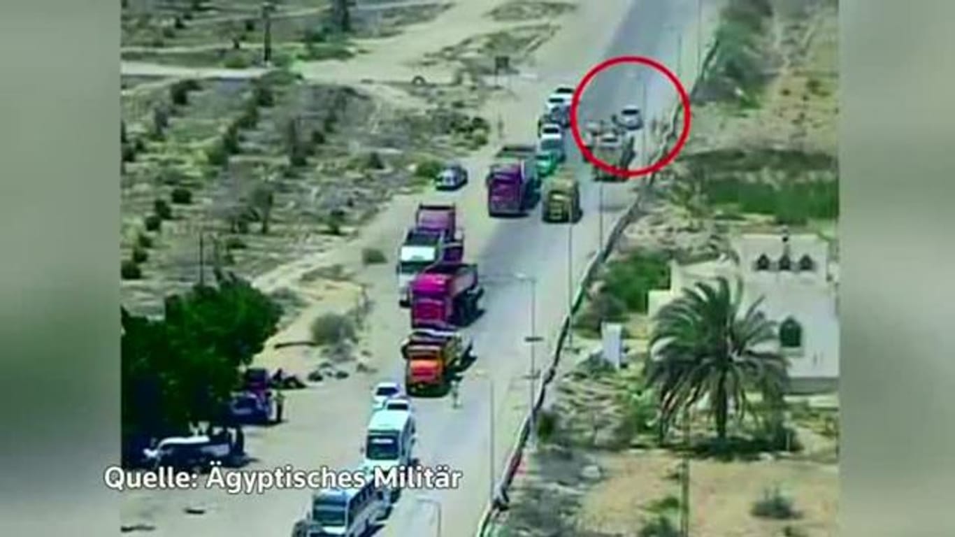 An einem ägyptischen Checkpoint im Norden der Sinai-Halbinsel verläuft der Versuch des Militärs, ein Attentat zu verhindern, ohne Erfolg. (Screenshot: Reuters)