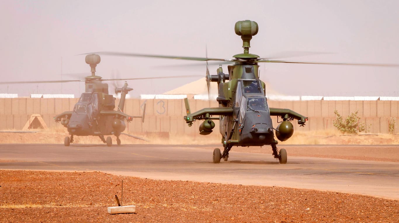 Kampfhubschrauber vom Typ Tiger beim Einsatz in Gao (Mali).