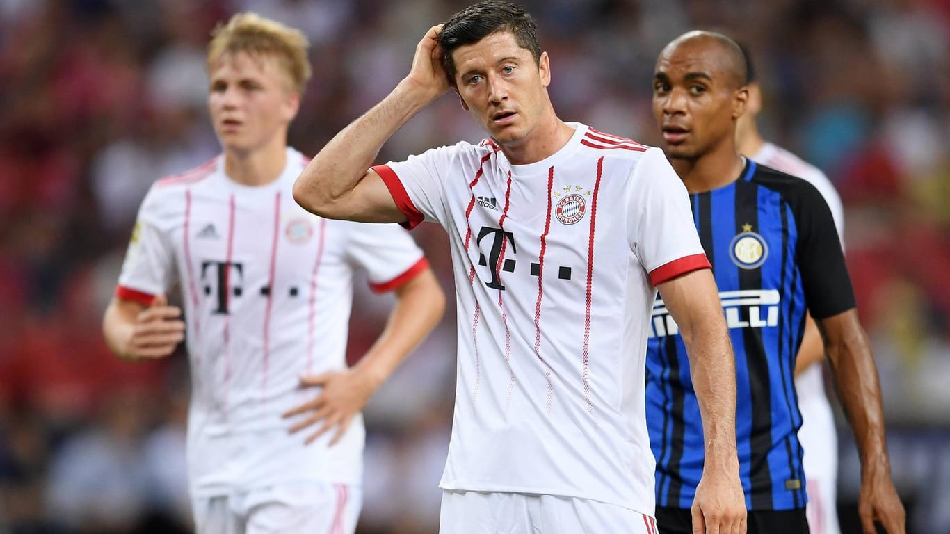 Glücklos: Bayern-Star Robert Lewandowski im Spiel gegen Inter.