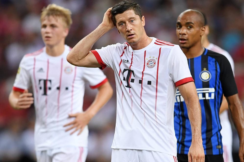 Glücklos: Bayern-Star Robert Lewandowski im Spiel gegen Inter.