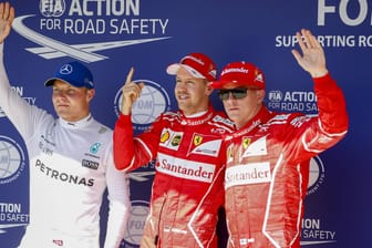 Ferrari geht mit Sebastian Vettel und Kimi Räikkönen von den Positionen eins und zwei in das Rennen am Sonntag. Silberpfeil-Pilot Valtteri Bottas startet von Platz drei.