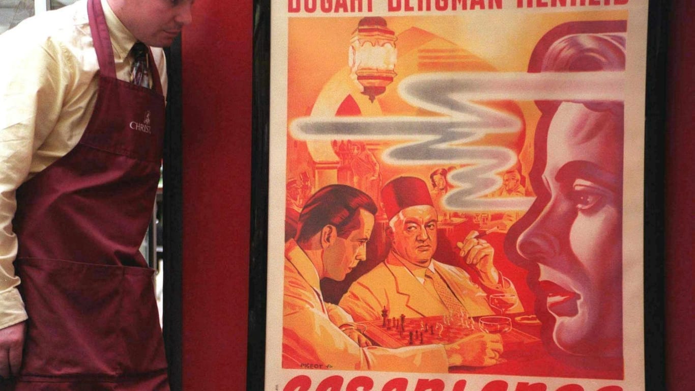 Es wurde ein italienisches Filmposter zu "Casablanca" aus dem Jahr 1946 versteigert.